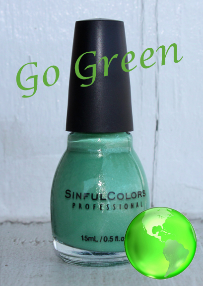 sinful mint apple nail polish bottle