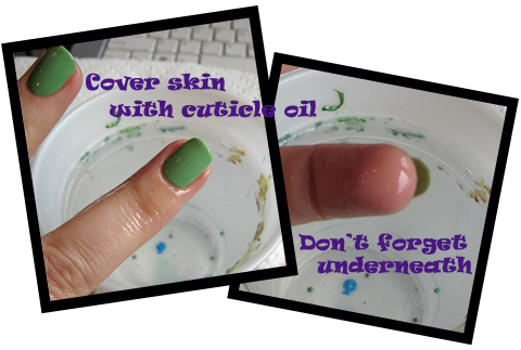 water marble manicure tutorial cuticle oil to protect skin
