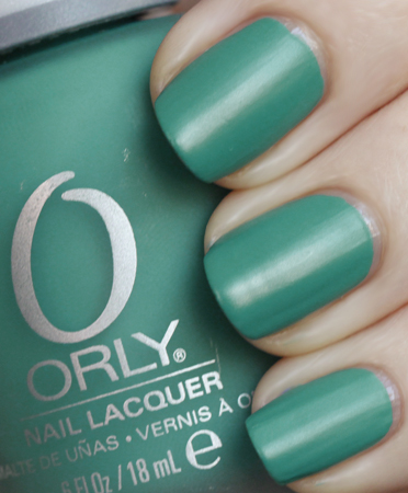 Orly Viridian Vinyl Satin Nail Polish Swatch from the Orly Plastix Collection