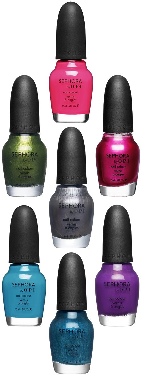 The nail polish collection consists of seven new Sephora by OPI GLEE