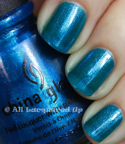 china glaze blue iguana nail polish swatch from the island escape collection for summer 2011