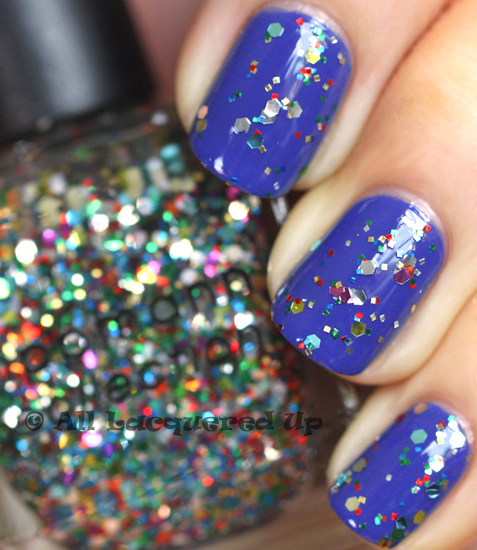 deborah lippmann happy birthday swatch layered over i know what boys like from the summer 2011 collection