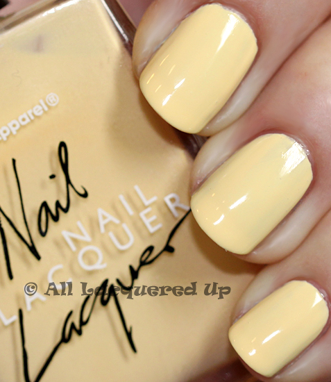 american apparel butter nail polish swatch yellow nail polish