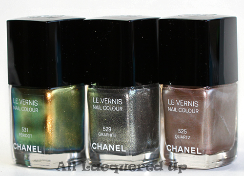 chanel peridot, chanel graphite and chanel quartz nail polish from the chanel fall 2011 collection