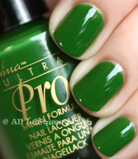 nina ultra pro salsa nail polish swatch green jelly nail polish