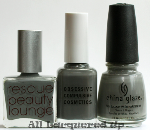 occ makeup dangerous nail polish comparison with rbl stormy and china glaze recycle