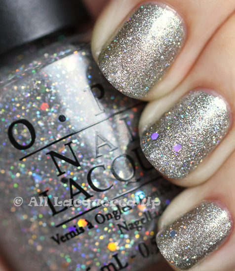 opi servin' up silver nail polish swatch from the opi glam slam! england collection for summer 2011