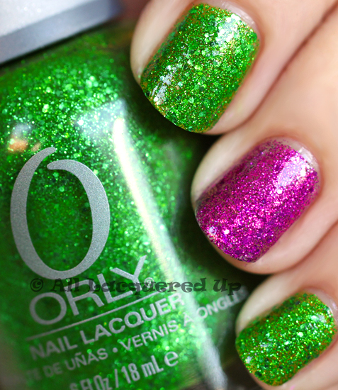 orly here comes trouble and orly bubbly bombshell nail polish swatch from the orly pin-up collection for summer 2011