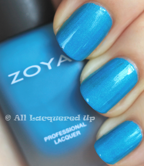 zoya phoebe modmatte nail-polish swatch with a glossy top coat