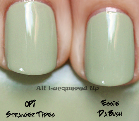 essie da bush nail polish comparison swatch with opi stranger tides nail polish dupe