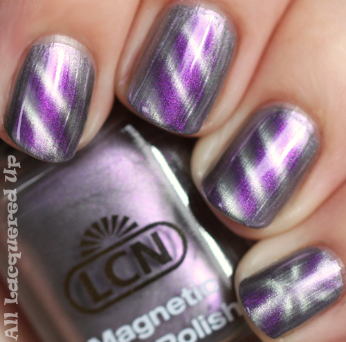 lcn amazing mauve magnetic nail polish swatch