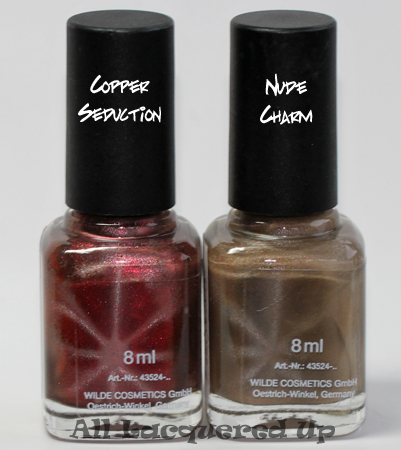 lcn copper seduction and nude charm magnetic nail polish