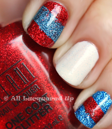 Patriotic Nails with Milani One Coat Glitters