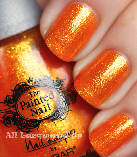 painted nail by nubar citrus sparkle nail polish swatch from the reality show nail files summer 2011