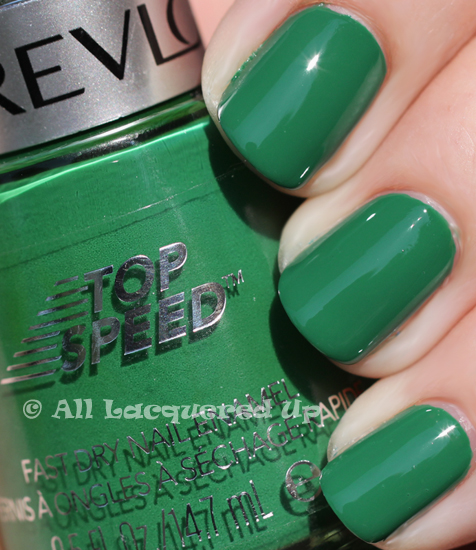 revlon top speed emerald nail polish swatch green