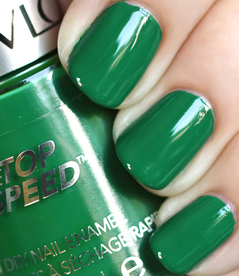 revlon top speed emerald nail polish swatch green