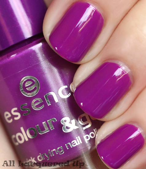 essence break through nail polish swatch purple creme nail polish