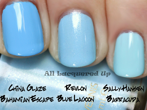 revlon blue lagoon nail polish comparison swatch