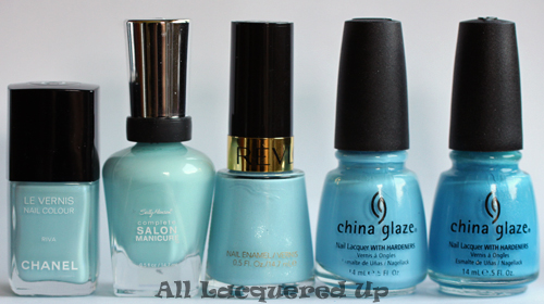 revlon blue lagoon nail polish comparison