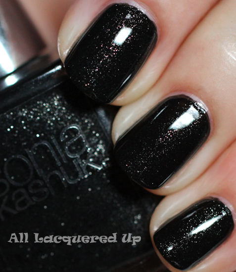 sonia kashuk starry night nail polish swatch black glitter