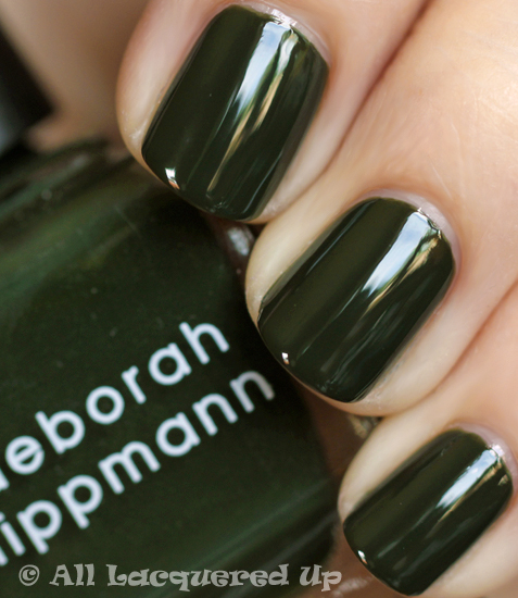 deborah lippmann billionaire nail polish swatch fall 2011 military green trend