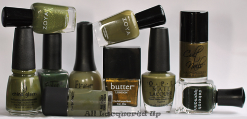 fall 2011 nail polish trend military green nail color