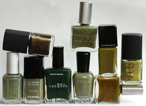 fall 2011 nail polish trend military green olive nail color