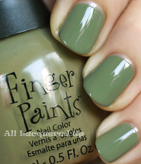 finger paints military green nail polish swatch fall 2011 military green trend