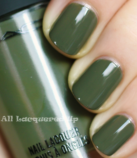 mac fatigues nail polish swatch fall 2011 military green trend