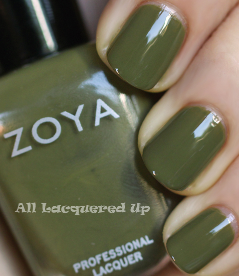 zoya dree nail polish swatch fall 2011 military green trend