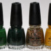 China Glaze Let It Snow Holiday 2011 – Greens & Golds Swatches & Review