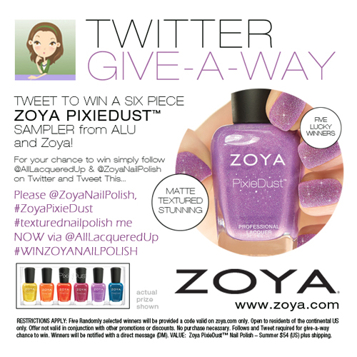 Zoya Nail Polish PixieDust Giveaway Tweet to Win