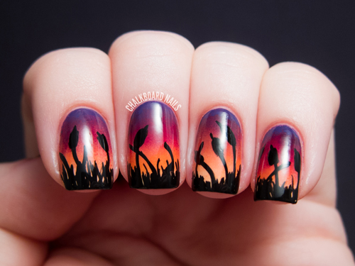 chalkboard-nails-for-alllacqueredup-cattails-sunset-gradient-ombre-nail-art