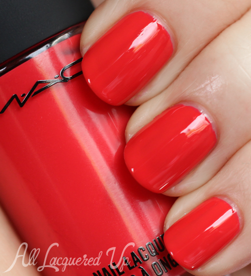 MAC Ablaze nail polish swatch