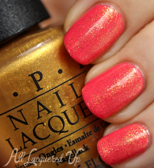 OPI Oy-Another Polish Joke layered over Suzi's Hungary Again!