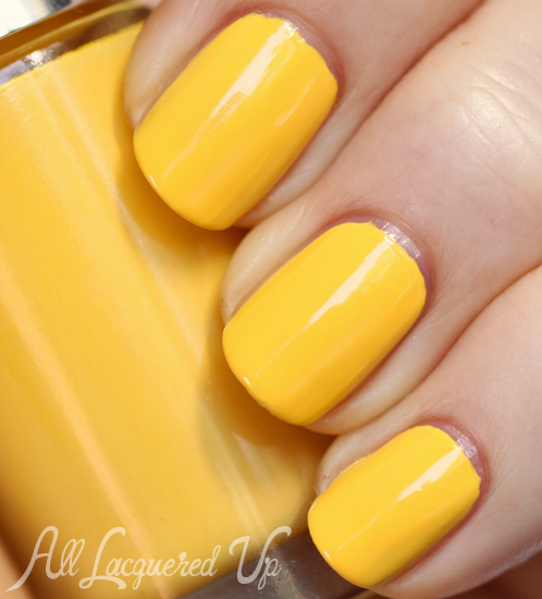 Clinique 70° and Sunny nail polish swatch