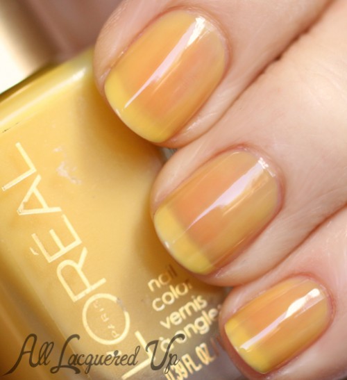 L'Oreal Paris Bananarama Love jelly nail polish swatch