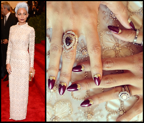 Nicole Richie nail art at the Met Gala 2013 