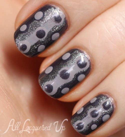 Physician's Formula Endless Color Shades of Grey retro polka dot nail art