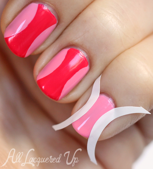 Hourglass nail art manicure using OPI Couture de Minnie nail polish