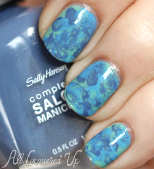 Watercolor Marble Nail Art featuring Sally Hansen Resurrection