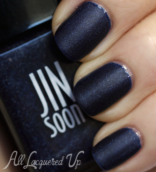 JINsoon Azurite nail polish with Matte Maker