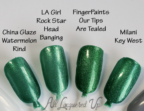 Teal Nail Polish - China Glaze, LA Girl, FingerPaints and Milani