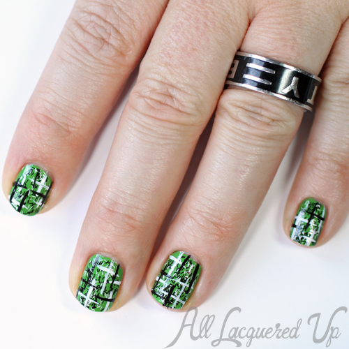 Sally Hansen Tweed Nail Art using Fuzzy Coat