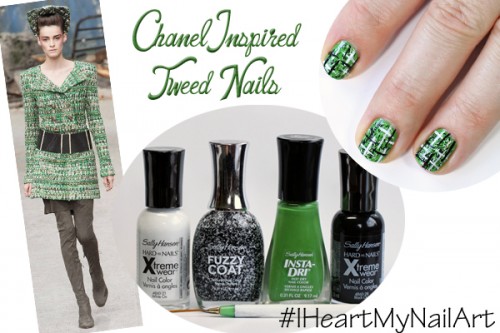 Tweed Nail Art with Sally Hansen Fuzzy Coat #IHeartMyNailArt : All  Lacquered Up