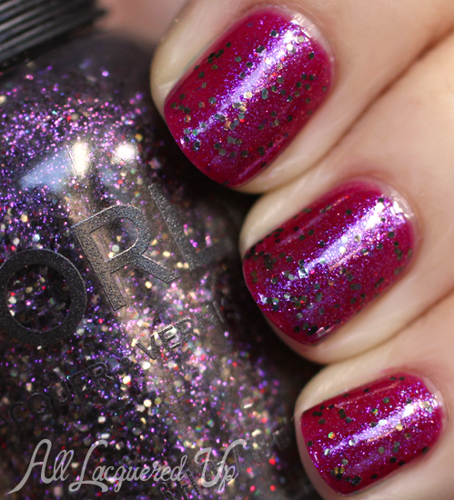 Orly Digital Glitter Pink Poodle layering