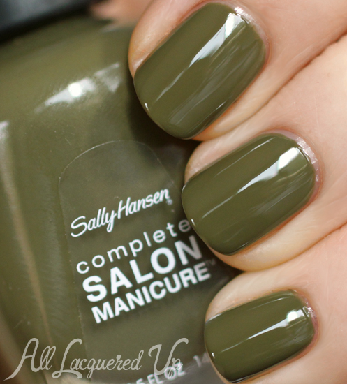 Sally Hansen Loden Green nail polish swatch