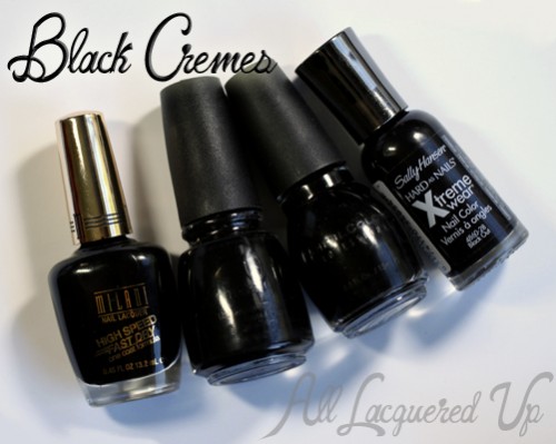 Black Nail Polish from Milani, China Glaze, Sinful and Sally Hansen 