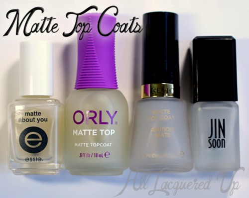 Matte Top Coats from Essie, Orly, Revlon and JINsoon