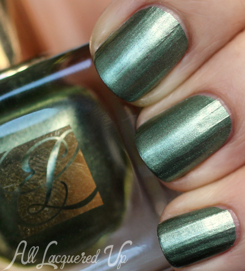 Estee Lauder Metallic Green nail polish swatch